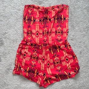 GARAGE Smocked-Waist Romper
